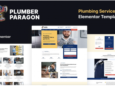 Plumber Paragon - Plumbing Services Elementor Pro Template Kit