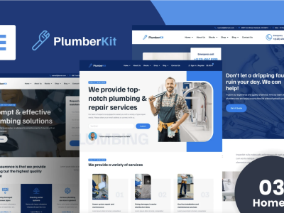 PlumberKit - Plumbing Services Elementor Pro Template Kit
