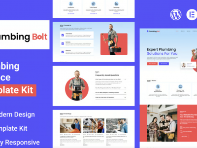 Plumbing Bolt - Plumbing Services Elementor Template Kit
