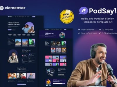 PodSay - Radio & Podcast Station Elementor Template Kit