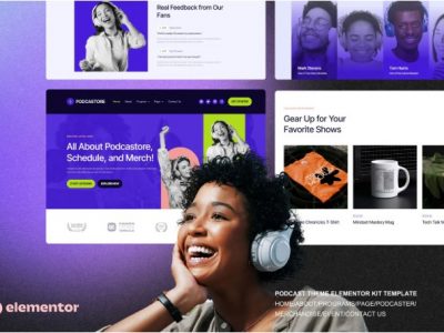 Podcastore - Podcast & Merch Store Elementor Kit