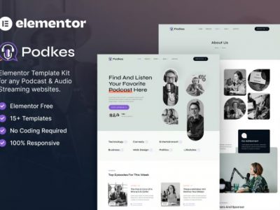 Podkes - Podcast & Audio Streaming Elementor Template Kit