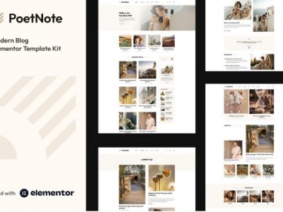 PoetNote - Modern Blog Elementor Pro Template Kit