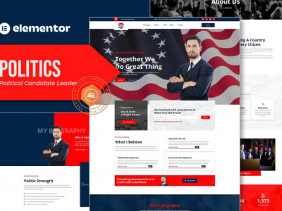 Politics - Political Candidate Leader Elementor Template Kit