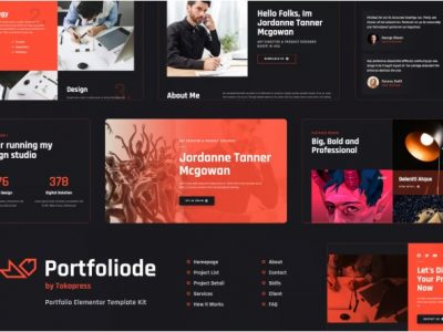 Portfoliode | Personal CV/Resume & Portfolio Elementor Template Kit