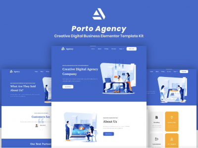 Porto Agency - Creative Digital Business Elementor Template Kit
