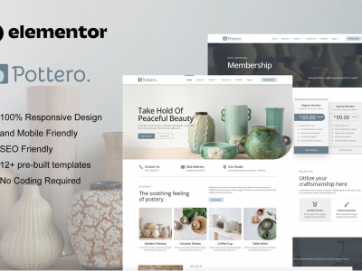 Pottero - Pottery & Ceramics Studio Elementor Template Kit