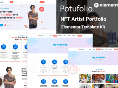 Potufolio - NFT Artist Portfolio Elementor Template Kit