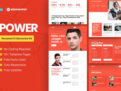 Power - Personal CV Elementor Pro Template Kit