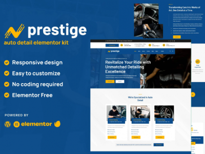 Prestige - Car Repair & Auto Detailing Service Elementor Template Kit