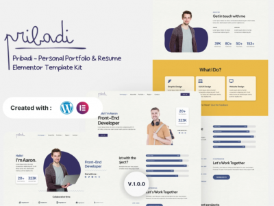 Pribadi - Personal Portfolio & Resume Elementor Template Kit