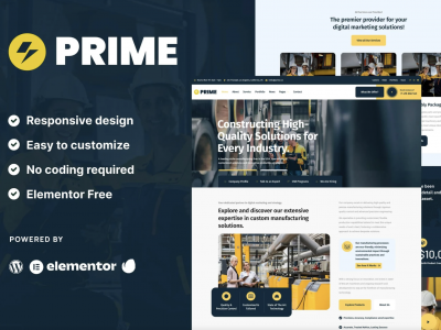 Prime - Industrial & Manufacturing Elementor Template Kit