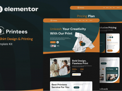 Printees - T-Shirt Design & Printing Elementor Template Kit