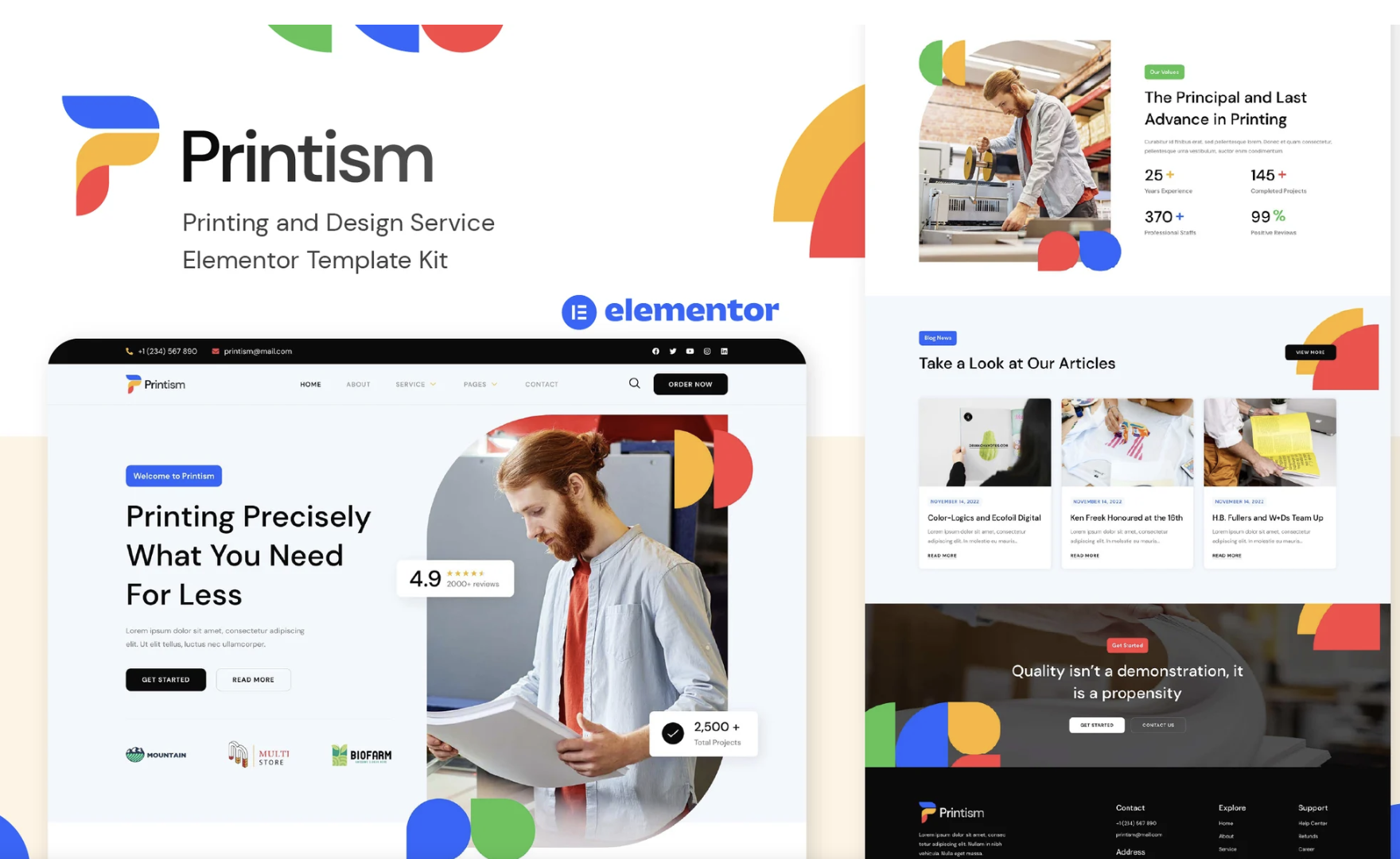 Printism - Printing and Design Service Elementor Template Kit
