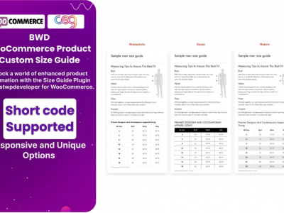 Product Custom Size Guide For WooCommerce