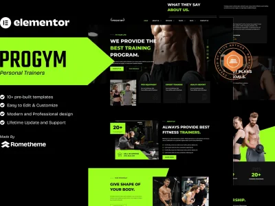 Progym - Personal Trainers & Fitness Elementor Template Kit