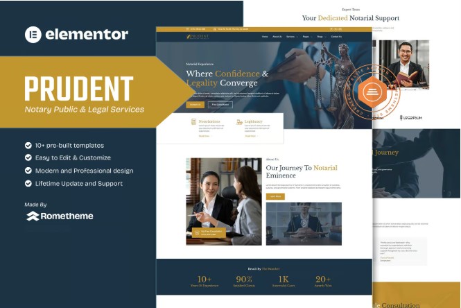 Prudent - Notary Public & Legal Services Elementor Template Kit