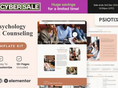 Psiotix - Psychologist & Hypnotherapy Elementor Templates
