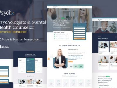 Psych - Mental Health Counselor Elementor Template Kit