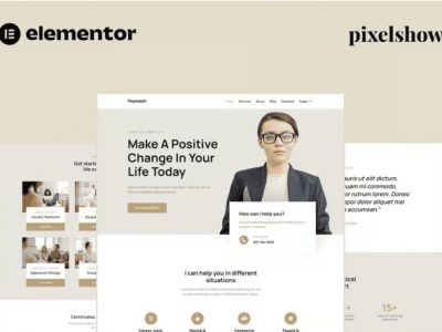 Psycoach - Life Coach & Psychologist Elementor Pro Full Site Kit