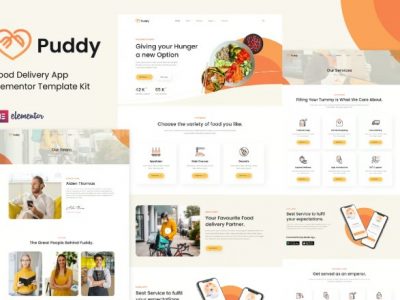 Puddy - Food Delivery App Elementor Template Kit