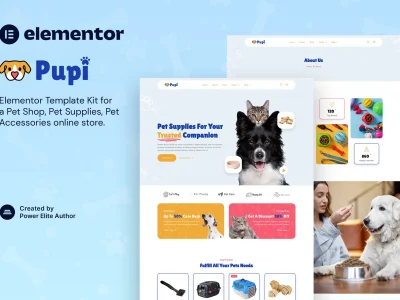 Pupi – Pet Shop & Pet Supplies Elementor Template Kit
