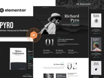 Pyro - Writer Portfolio Elementor Template Kit