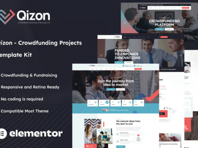 Qizon - Crowdfunding Projects Elementor Template Kit