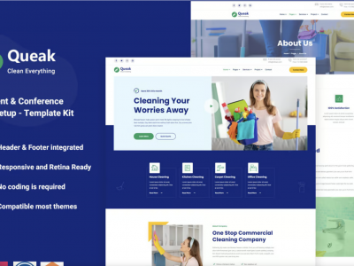 Queak - Cleaning Service Elementor Template Kit
