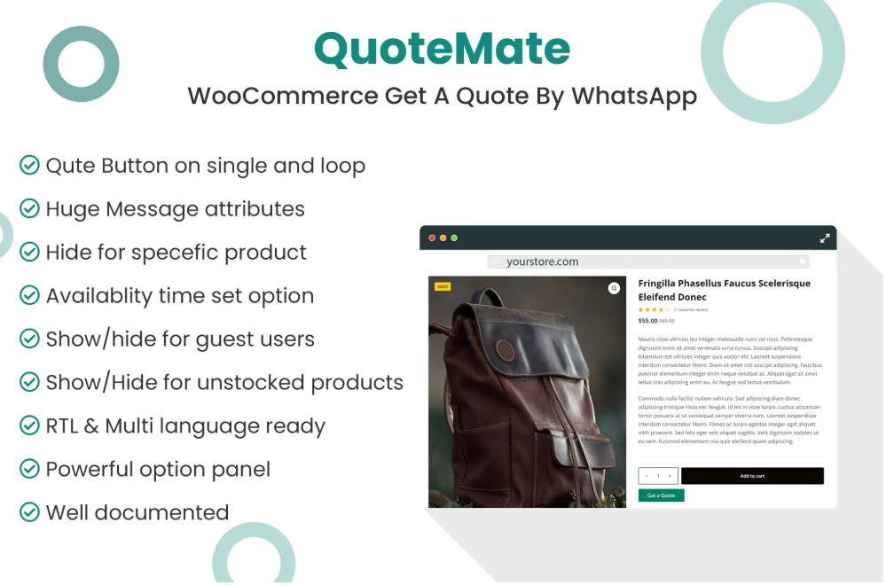 QuoteMate - WooCommerce Get A Quote By WhatsApp