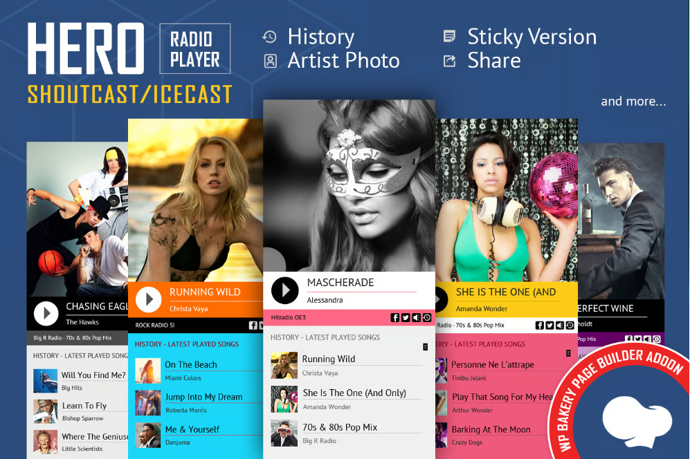 Hero ShoutCast/IceCast Radio Player WPBakery Addon