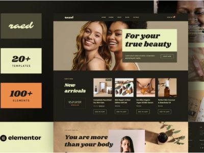 Raed - Organic Cosmetics & Natural Beauty Shop Elementor Template Kit