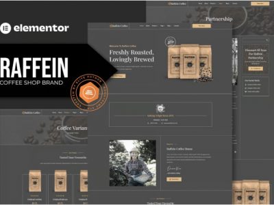 Raffein - Coffee Shop Brand Elementor Template Kit