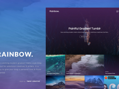 Rainbow - Gradient Grid Tumblr Theme