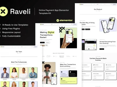 Raveli - Online Payment App Elementor Template Kit