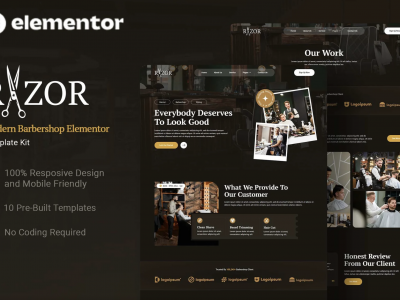 Razor - Modern Barbershop Elementor Template Kit
