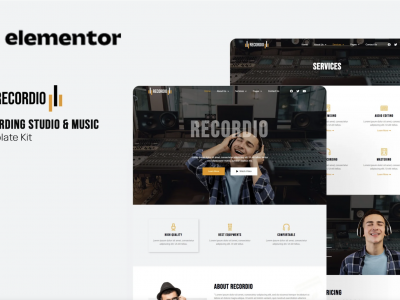 Recordio - Recording Studio Elementor Template Kit