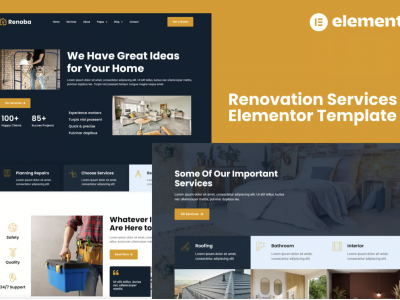 Renoba - Renovation Services Elementor Template Kit
