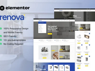 Renova - Kitchen Bathroom & Renovation Supplies Store Elementor Pro Template Kit