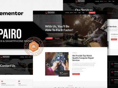 Repairo - Computer & Smartphone Repair Elementor Template Kit