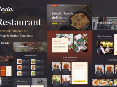 Resto - Restaurant Catering & Cafe Elementor Pro Template Kit