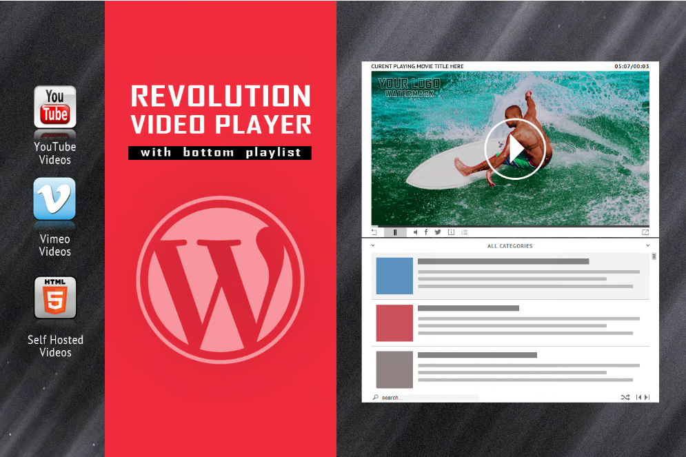 Revolution Video Player With Bottom Playlist