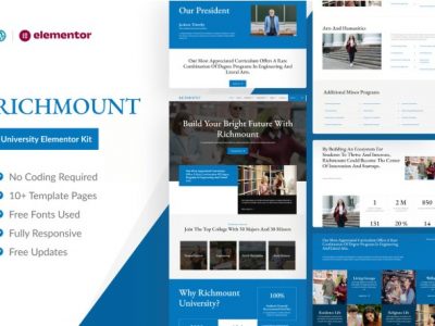 Richmount University - Education Elementor Pro Template Kit