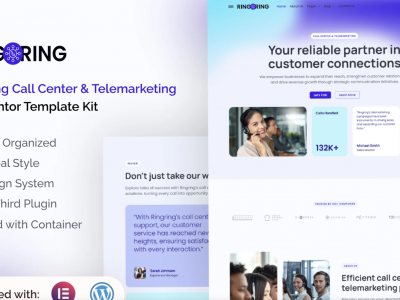 Ringring - Call Center & Telemarketing Elementor Pro Template Kit