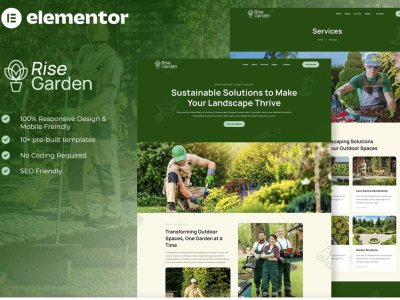 Risegarden - Landscape & Gardening Service Elementor Template Kit