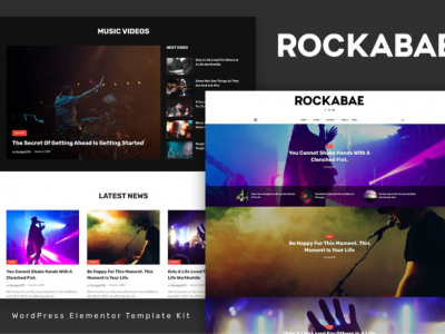 Rockabae - Music Blog & Magazine Elementor Template Kit