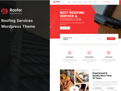 Roofer - Roofing Services WordPress Theme