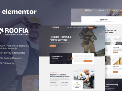 Roofia - Roofing Services Elementor Template Kit