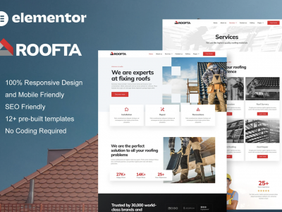 Roofta - Roofing Services Elementor Template Kit