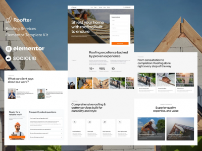 Roofter - Roofing Services Elementor Template Kit